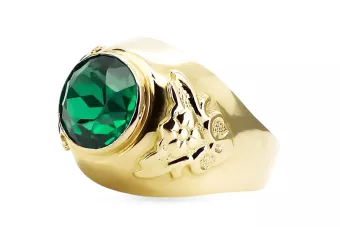 Ring Smaragd 14 Karat Gelbgold Vintage Schmuck vrc078y